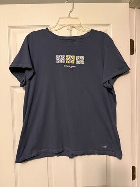 Life Is Good Navy Floral Graphic Tee